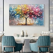 preiswerte Baumölgemälde-bunte Bäume Ölgemälde auf Leinwand große handgemalte Wandkunst abstrakte Wald Ölgemälde Wandkunst Landschaft Ölgemälde moderne Blumen Baum Gemälde für Wohnzimmer Wohnkultur Geschenk