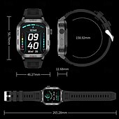 お買い得  スマートウォッチ-696 ZW66 スマートウォッチ 2.01 インチ スマート·ウォッチ ブルートゥース ECG + PPG 歩数計 着信通知 と互換性があります Android iOS 女性 男性 ハンドフリーコール メッセージ受信通知 IP 67 46mmの時計ケース