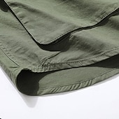 economico Camicie da lavoro da uomo-Per uomo Camicia Camicie da lavoro Maglietta informale Camicia con bottoni Camicia da carico Nero Kaki Verde militare Manica lunga Liscio Collo ripiegabile Da mare Per eventi Tasca frontale