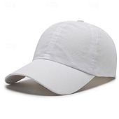 economico Cappellino da baseball da uomo-Per uomo Cappellino da baseball Cappello da sole Cappello da camionista Bianco Kaki Poliestere Di tendenza Informale Strada Giornaliero Liscio Regolabile Crema solare Traspirante