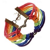 baratos Parada do Orgulho de dezembro-mês do orgulho diy retro metal amor arco-íris tecelagem pulseira e pulseira de joias