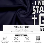 メンズ 信仰 グラフィック Tシャツ - 神と共に立つ キリスト教 宗教ティー | スピリチュアルライフスタイル アパレル 100% コットン ショートスリーブ お買い得  メンズグラフィックTシャツ-メンズ 信仰 グラフィック Tシャツ - 神と共に立つ キリスト教 宗教ティー | スピリチュアルライフスタイル アパレル 100% コットン ショートスリーブ