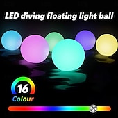 halpa Vedenalaiset valot-uima-altaan led-valo, led-pieni yövalo 16 värin säädettävä pyöreä pallo yövalo, ulkona vedenpitävä led valaiseva pyöreä pallolamppu sisäpihan kokoontumisfestivaalitunnelmalamppu 1kpl
