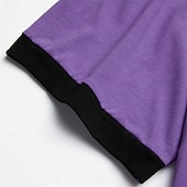 economico Polo classica da uomo-Per uomo POLO Camicia da golf Golf Informale Per eventi Collo a polo a costine Classico Manica corta Di tendenza Essenziale Color Block Collage Tasche Estate Standard Viola Grigio POLO