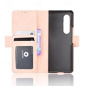 cheap Samsung Cases-Phone Case For Samsung Galaxy Z Fold 5 Z Fold 4 Z Fold 3 Wallet Case Kickstand with Pen Slot Holder Card Slot Retro TPU PU Leather