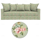 baratos Cobertura de Sofa-Capa de Sofá Floral 100% Algodão com Almofada de Algodão