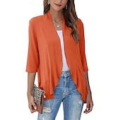cheap Shawls-Shawls Women&#039;s Wrap Shrug Elegant Bridal 3/4 Length Sleeve Polyester Wedding Wraps With Pure Color For Party Spring &amp; Summer