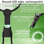 baratos Luzes de leitura-Lupa iluminada com viva-voz de 1 unidade, lente grande que pode ser usada no pescoço para trabalhos próximos, lupa iluminada por LED para leitura, costura, costura cruzada, com design magnético tipo c