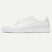 preiswerte Premium Leder Sneaker-Herren Turnschuhe Weiße Schuhe Premium-Leder Komfortabel Rutschfest Schnürsenkel Weiß