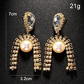 economico Orecchini-Per donna Orecchini a bottone geometrico Alfabetico Prezioso Moda Semplice Diamanti d&#039;imitazione Orecchini Gioielli Argento / Oro Per Matrimonio Feste Regalo 1 paio
