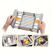 economico Stoccaggio cucina-1pc scolapiatti per lavello da cucina cestello di scarico per lavello per verdure portafiltro per lavaggio verdure portaoggetti per lavastoviglie scolapiatti estraibile regolabile dimensione opzionale