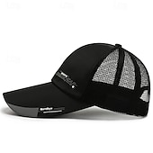 abordables Gorra de béisbol para hombre-Hombre Gorra de Béisbol Sombrero para el sol Sombrero del camionero Gorra de malla Negro Blanco Poliéster Parte posterior de malla Moda Casual Calle Diario Letra Ajustable Filtro Solar Transpirable