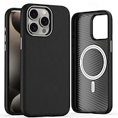 Недорогие Чехлы для iPhone-телефон Кейс для Назначение iPhone i16 15 14 Pro Max Plus 13 12 Pro Max Кейс на заднюю панель С Магсейф Поддержка беспроводной зарядки Защита от удара Ретро ТПУ Кожа PU