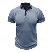 economico Polo classica da uomo-Per uomo Magliette Polo a Nido d'Ape Testurizzato Casuale Ferie Bavero Colletto Polo a Coste Manica Corta Moda Essenziale Semplice Bottoni Morbido Estate Primavera Vestibilità regolare Esercito verde