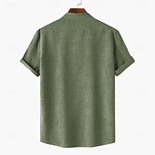 Férfi Ing Gombos póló Rövid ujjú Szüret Alkalmi Törzsi Vakáció Napi Nyár Tavasz Álló gallér nagypapa gallér Nyomtatott Lóhere Khakizöld Bézs olcso Etnikai minta-Férfi Ing Gombos póló Rövid ujjú Szüret Alkalmi Törzsi Vakáció Napi Nyár Tavasz Álló gallér nagypapa gallér Nyomtatott Lóhere Khakizöld Bézs