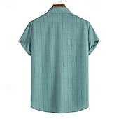 abordables chemise boutonnée pour homme-Homme Chemise Chemise d'été Chemise Décontractée Chemise de Plage Chemise Boutonnée Chemises à rayures Noir Blanche Vert Manche Courte Rayures Col Rabattu Vêtements de rue Vacances Vêtement Tenue