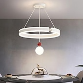 economico Luci a sospensione-lampada a sospensione a led 50 cm design circolare a 2 luci anello dimmerabile finiture verniciate in alluminio stile artistico nordico lampada a sospensione per soggiorno camera da letto 110-240 v