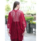 cheap Shawls-Shawls Women&#039;s Wrap Elegant Bridal Sleeveless Polyester Wedding Wraps With Pure Color For Party Spring &amp; Summer