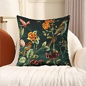 baratos estilo animal-Capa de almofada decorativa com flores vintage, 2 peças, capa de almofada quadrada macia para quarto, sala de estar, sofá, cadeira