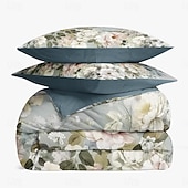 cheap Duvet Cover Sets-100% Cotton Vintage Floral Series Duvet Cover 3-Piece Set Short Fluff for Summer Soft Skin Friendly Comfy Lightweight