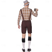 halpa Lederhosen-Oktoberfest Pusero / hame nahkahousuista baijerilainen Saksa München Niityt Miesten Perinteinen tyyli kangas Pusero Shortsit Hattu