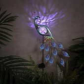 cheap Landscape Lights-Solar Garden Lights Outdoor Metal Peacock Garden Decor Solar Path Light Stakes IP65 Waterproof Landscape Light for Outdoor Yard Walkway Patio Lawn Ornaments