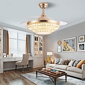 cheap Ceiling Fan Lights-LED Ceiling Fan Ceiling Hanging Globe Over Table 1-Light 90/105cm Single Design  3-Color-Light Metal Electroplated Modern Nordic Style Bedroom 110-240V