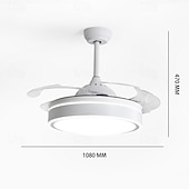 billige Lamper til takvifte-led takvifter 108cm 1-lys dimbar malte overflater metall akryl moderne nordisk stil soverom spisestue kun dimbar med fjernkontroll