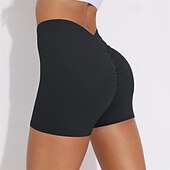 cheap Yoga Shorts &amp; Bikers-Women&#039;s Gym Shorts Yoga Shorts Workout Shorts High Waist Yoga Gym Workout Pilates Shorts Black White Royal Blue Sports Activewear Stretchy Slim