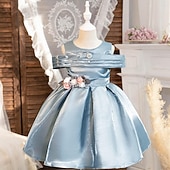 levne Párty šaty-Děti Dívčí Šaty Šaty na párty Pevná barva Bez rukávů Výkon Zvláštní příležitosti Nabírané šaty Denní Princeznovské Polyester Midi Bruslařské šaty Léto Jaro 2-12 let Více barev Světle zelená Světl