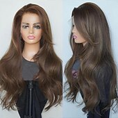 voordelige Pruiken van echt haar, met kanten voorzijde-Remy mensenhaar 4x13 Sluiting Pruik Gratis deel Braziliaans haar Golvend Kastanjebruin Pruik 130% 150% Haardichtheid met babyhaar 100% Maagd Pre-geplukt Voor Dames Lang Kanten pruiken van echt