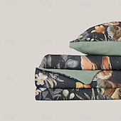 cheap Duvet Cover Sets-Retro Rainforest Rabbit Duvet Cover Set 2-piece Set 3-piece Set Lightweight Soft Short Plush Set Thick Feather Square Bed