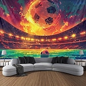 billiga Semestertapeter-uefa euro 2024 blacklight gobeläng uv reaktivt sken i mörkret majestätisk stadion fotboll trippy dimmigt hängande gobeläng väggkonst väggmålning för vardagsrummet sovrum