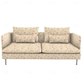 baratos Cobertura de Sofa-Capas de Sofá 100% Algodão Floral Com Estofamento 3 Lugares Com Braços