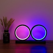 cheap Table Lamps-RGB Circle LED Table Lamp Minimalist Nordic Modern Decorative LED Desk Lamp for Living Room Bedroom LED colorful Lamp