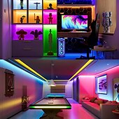 preiswerte COB-Streifenlichter-USB-RGB-COB-LED-Lichtstreifen 1–5 m, 5 V, intelligenter Verfärbungslichtstreifen, App-Steuerung, Musiksynchronisationslichtstreifen oder ausgestattet mit einem drahtlosen RF-Controller, geeignet für
