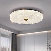 billige Taklamper-led taklampe 40 cm rund krystall 3-farget lys starlight taklampe soveromslampe taklampe for stue korridor 110-240v