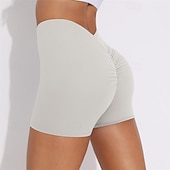 cheap Yoga Shorts &amp; Bikers-Women&#039;s Gym Shorts Yoga Shorts Workout Shorts High Waist Yoga Gym Workout Pilates Shorts Black White Royal Blue Sports Activewear Stretchy Slim