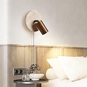cheap Indoor Wall Lights-LED Wall Light Modern Pull Chain Stone E27 Wall Lamps Creative Wall Sconces Adjustable Nordic for Bedroom, Living Room, Bedside, Corridor Wall Sconces