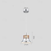 cheap Island Lights-LED Pendant Light Warm White 16/17cm 1-Light Industrial Metal Adjustable Ceiling Hanging Light Electroplated Modern Living Room Bedroom 110-240V