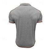 preiswerte Klassisches Poloshirt für Herren-Herren Poloshirt Golfhemd Arbeit Geschäft Gerippter Polokragen Klassisch Kurzarm Basic Modern Feste Farbe Patchwork Taste Frühling Sommer Regular Fit Hellgrün Pink Blau Violett Khaki Grau Poloshirt