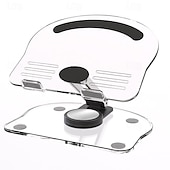 abordables Supports de téléphone-Support de téléphone en acrylique pour tablette, double barre pliable, support de bureau, rotation à 360 degrés, support de dissipation thermique