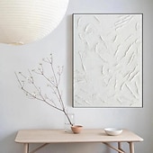 abordables Peintures Abstraites-peint à la main 3d texturé blanc peinture abstraite sur toile 3d texturé art mural boho moderne toile art salon décor pattle couteau peinture à l&#039;huile décor à la maison hôtel pièce d&#039;art