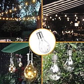 cheap Camping Lights &amp; Lanterns-Portable Solar Light Bulbs Outdoor Waterproof Garden Camping Hanging LED Light Lamp Bulb Globe Hanging Lights for Home Yard Christmas Party Holiday Decorations