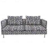 baratos Cobertura de Sofa-Capas de Sofá 100% Algodão Floral Com Estofamento 3 Lugares Com Braços