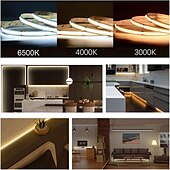 abordables Bandes lumineuses cob-Bande lumineuse LED COB USB 5 V étanche, bande lumineuse LED souple et flexible à haute brillance avec interrupteur USB 3,28 à 16 pieds (1-5 m) 480 LED/mètre, bande lumineuse de sécurité auto-adhésive