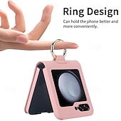 levne Pouzdra pro Samsung-telefon Carcasă Pro Samsung Galaxy Z Flip 6 Z Flip 5 Z Flip 4 Z Flip 3 Zadní kryt Slot pro kartu Prstencová spona Nárazuvzdorné Retro TPU Kov PU kůže