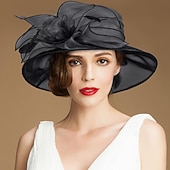 cheap Party Hats-Flax / Silk / Organza Kentucky Hat / Hats / Headwear with Floral 1pc Special Occasion / Casual / Tea Party Headpiece dress to impress Race Day Dress