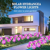 billige Pathway Lights &amp; Lanterns-2 stk utendørs solcelle LED vanntett hortensia blomstersti plenlys - feriehage stubbelys for bakgård, park, gangveidekorasjon