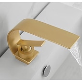 cheap Bathroom Sink Faucets-Bathroom Sink Faucet - Waterfall Electroplated Centerset Single Handle One HoleBath Taps